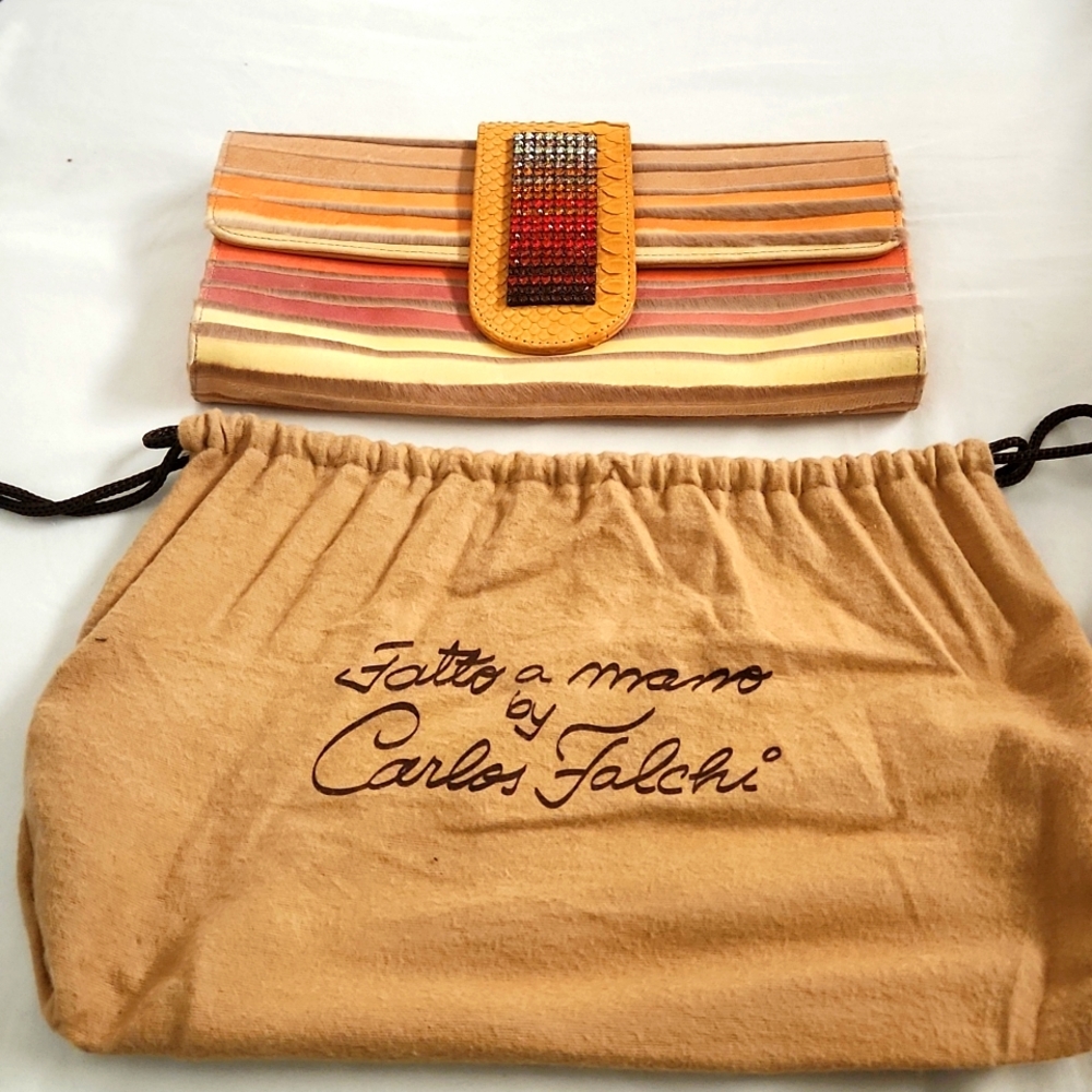 Clutch multi-colored leather